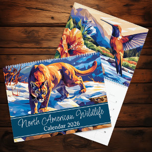 2025 North American Wildlife Two Page Large Calendar