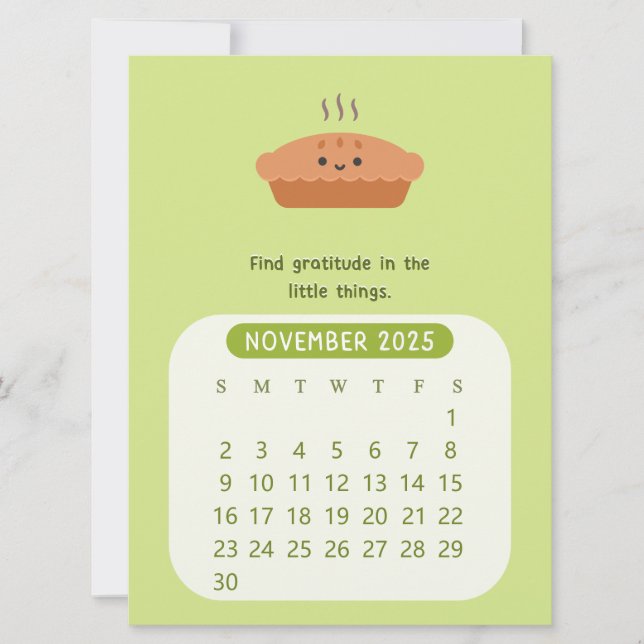 2025 November Monthly Motivational Calendar  Invitation (Front)