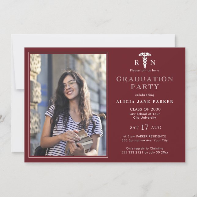 2025 Nursing school graduation modern photo Invitation (Front)