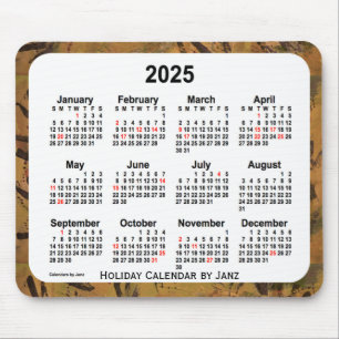 2025 Orange Holiday Art Calendar by Janz Mouse Pad