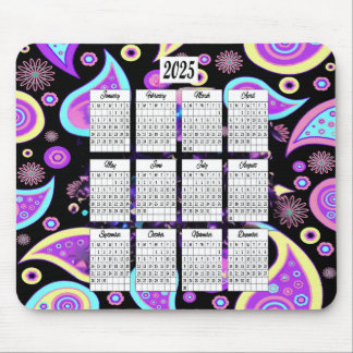 2025 Paisley Design Calendar Mouse Mat