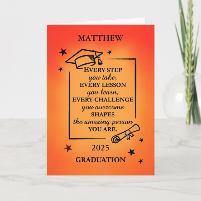 2025 Personalise Graduate Inspirational Vibrant Card (Front)
