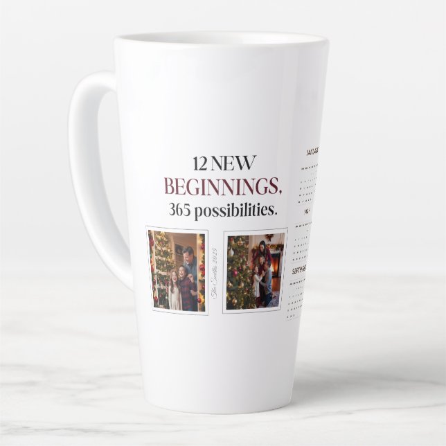  2025 Personalised Photo Calendar Mug (Left Angle)
