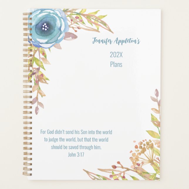 2025 Personalised | Scripture | Watercolor  Planner (Front)