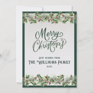 2025 Personalized Merry Christmas Card with Photo
