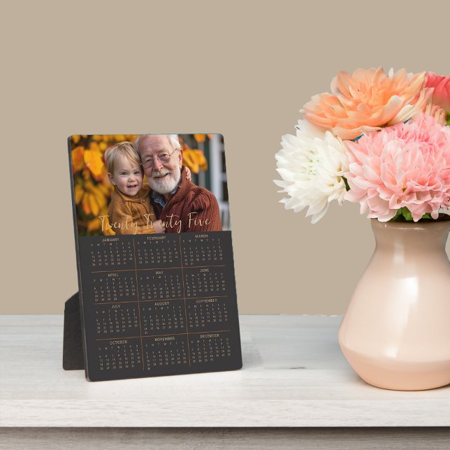 2025 Photo Calendar with Stand Full Year Black Plaque (2025 Photo Calendar with Stand from the Personalized Calendars Collection by Darling  & May)