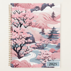 2025 Pink and Grey Japanese Scenery Planner
