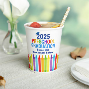 2025 Preschool Graduation Custom School Party Paper Cups