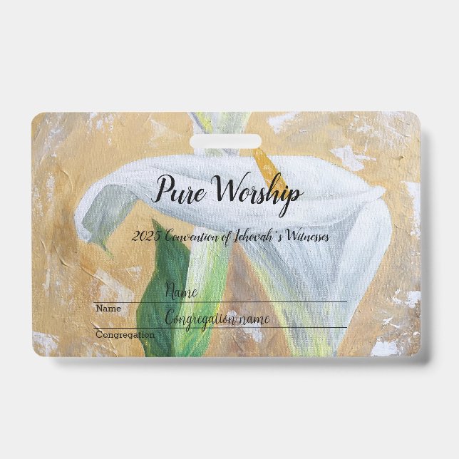 2025 Pure Worship acrylics customize text ID Badge (Front)