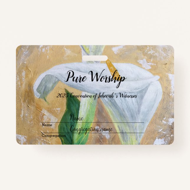 2025 Pure Worship acrylics customize text ID Badge (Front)