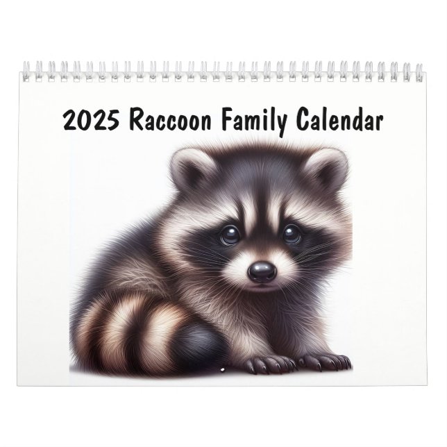 2025 Racoon Family Fun Animals Calendar (Cover)