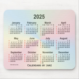 2025 Rainbow Cloud 52 Weeks Calendar by Janz Mouse Mat