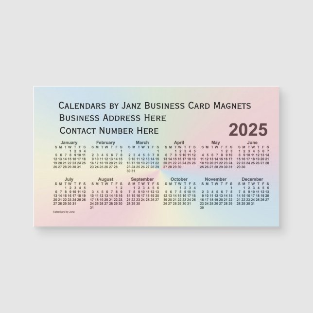 2025 Rainbow Cloud Calendar by Janz Magnet (Front)
