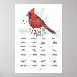 2025 Red Cardinal Poster Calendar