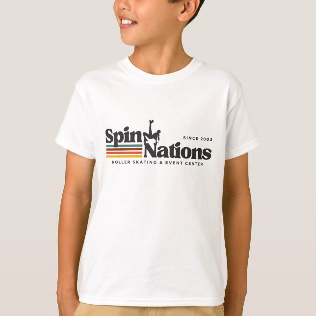 2025 Retro SpinNations Logo Kids T-Shirt (Front)