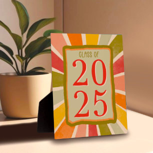 2025 Retro Stylish Fun Modern Grad Card Plaque