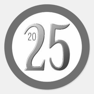 2025 Round Circle Stickers Happy New Year