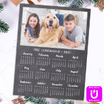 2025 Rustic Chalkboard Family Dog Photo Calendar Magnetic Dry Erase Sheet<br><div class="desc">2025 Photo Calendar Magnetic Dry Erase - This custom photo calendar magnetic dry erase board is perfect to highlight or circle special family dates, anniversaries, birthdays, and reunions. Personalise these full year photo calendar cards with your favourite family portrait and family name (keep 2025 in text area) . COPYRIGHT ©...</div>