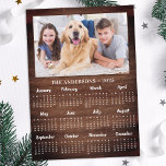 2025 Rustic Family Pet Dog 12 Month Photo Calendar Holiday Card<br><div class="desc">2025 Photo Calendar Cards - Send New Year Greetings or include in your Christmas cards, these 5x7 photo calendar cards are perfect as Christmas and New Year cards to family and friends. Perfect to highlight or circle special family dates, anniversaries, birthdays, and reunions. Personalise these full year photo calendar cards...</div>