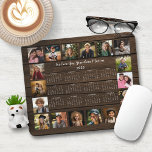 2025 Rustic Wood Multiple Photo Collage Calendar Mouse Mat<br><div class="desc">🌟2025 Rustic Wood Multiple Photo Collage Calendar Mouse Pad featuring a simple, minimalist year-at-a-glance calendar and 18 of your favourite photos. All the colours are all customisable. Makes a great gift for grandparents, parents, aunts, uncles, godparents, and more! Please contact us at cedarandstring@gmail.com if you need assistance with the design...</div>