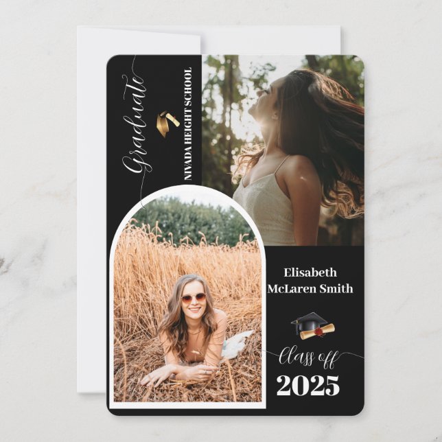 2025 Senior Announcement Card - Minimalist Graduat (Front)