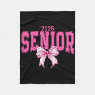 2025 Senior Coquette Cl Of 2025 Graduation Pink Bo Fleece Blanket
