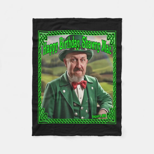 2025 Shawns Irish Bday  Fleece Blanket (Front)