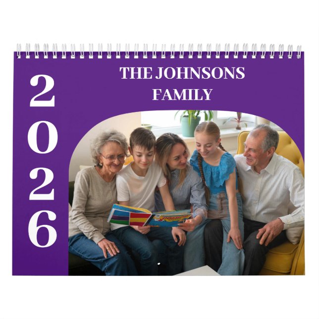 2025 Simple Modern Custom Photos Family Calendar (Cover)