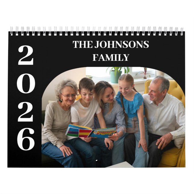 2025 Simple Modern Custom Photos Family Calendar (Cover)