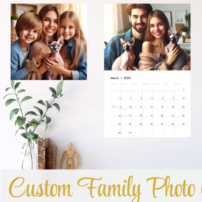 2025 Sphynx Kitten Calendar Personalised Photo (2026 Personalize Sphynx Cats Family Photo Calendar)