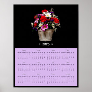 2025 Spring Flowers Wall Calendar Poster