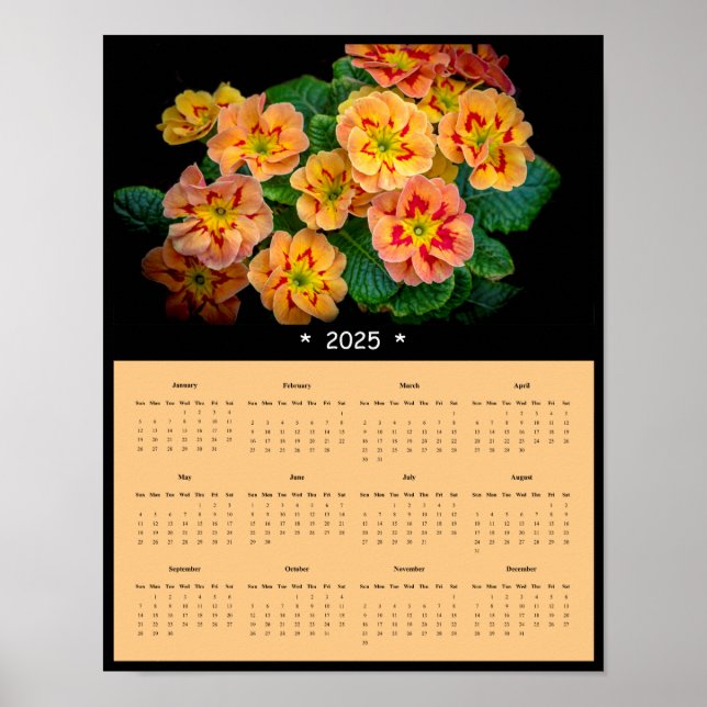 2025 Spring Flowers Wall Calendar Poster (Front)