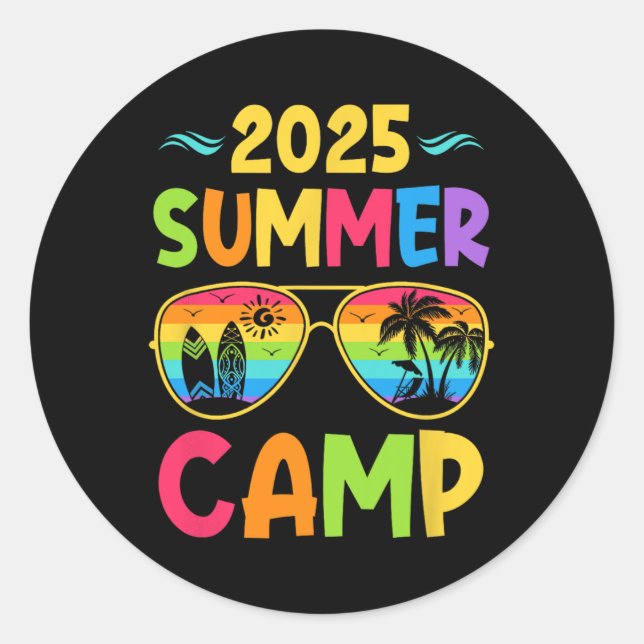 2025 Summer Camp 2025 Summer Vacation Matching Fam Classic Round Sticker (Front)