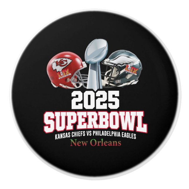 2025 Super Bowl Showdown  Ceramic Knob (Front)