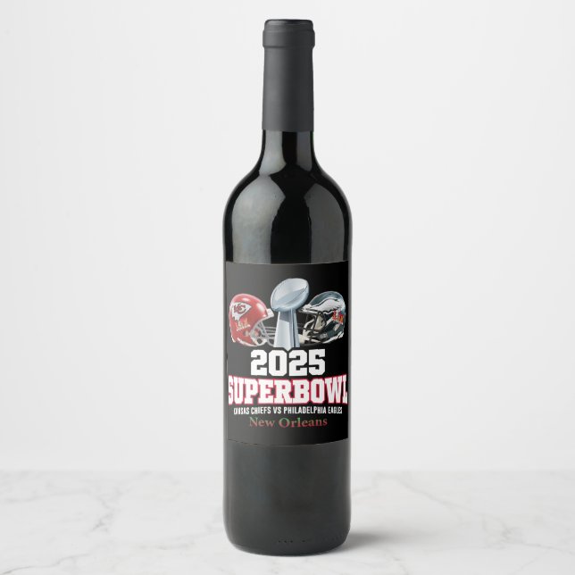 2025 Super Bowl Showdown  Wine Label (Front)