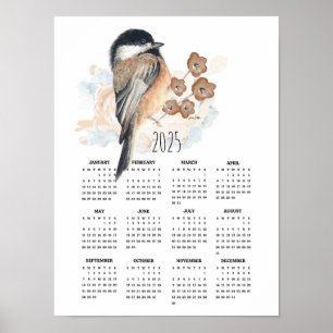 2025 Sweet Chickadee Poster Calendar