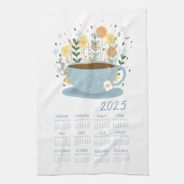 2025 Tea Towel Calendar Country Kitchen Decor  (Vertical)