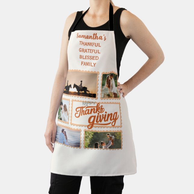 2025 Thanksgiving Photo Collage Family Matching Apron (Insitu)