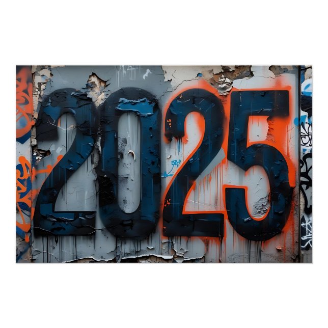 2025 Urban Graffiti Wall Art – Grunge Texture (Front)
