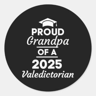 2025 Valedictorian Grandpa 2025 College Graduation Classic Round Sticker