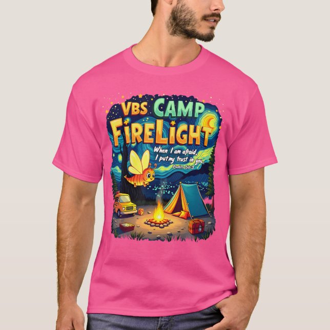 2025 Vbs Camp Firelight Camp Vacation Bible School T-Shirt (Front)