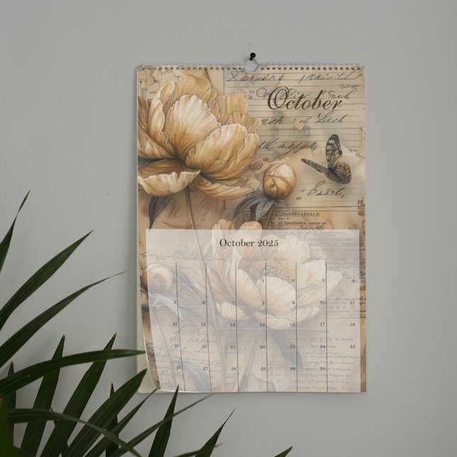 2025 Vintage Floral Junk Journal Calendar (2025 Vintage Floral Junk Journal Calendar - Singal Page)