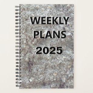 2025 Weekly Plans Simple Carved Stone Image Design Planner