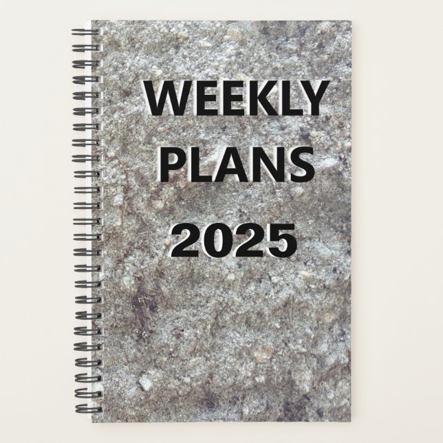 2025 Weekly Plans Simple Carved Stone Image Design Planner (Front)