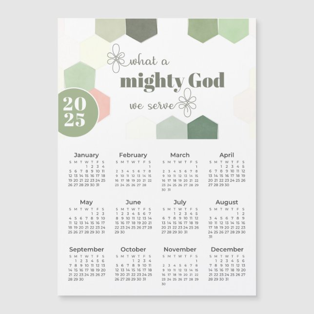 2025 What a Mighty God Geometric Magnetic Calendar (Front)
