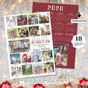 2025 What A Year 18 Photos Captions 2026 Calendar Holiday Card