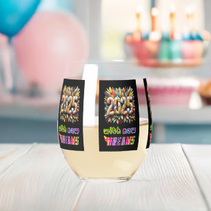 2025 With New Dreams Stemless Wine Glass