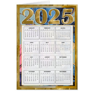 2025 Year At A Glance Calendar New Year Card