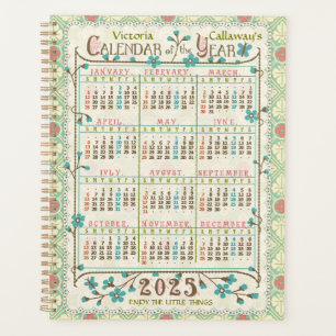 2025 Year Calendar Victorian Art Nouveau Custom Planner