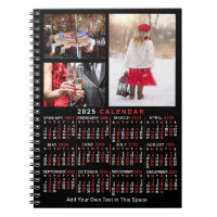 2025 Year Monthly Calendar Black Custom 3 Photos